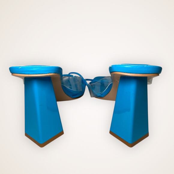 PrettyLittleThing Women’s 6 Blue Clear Strap Block Heel - Picture 4 of 7